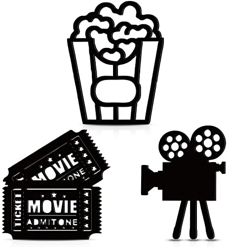 3 Pcs Home Movie Theater Room Decor, 11.5, 7.28 ,7.68 Inch, Stylish Style