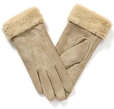 vislivin Handschuhe Damen Winter Warm Handschuhe Touchscreen Handschuh mit Gefütterte Beige XL 1