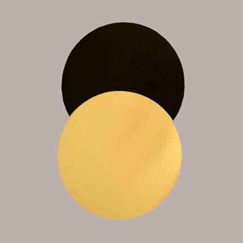 Lucgel Disco Vassoio Rigido Sottotorta Oro Nero Diametro 28 cm