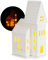 COM-FOUR® Casa de luz de té de Porcelana - Iglesia de Porcelana Mate con Base de Vela de té - Casa de Luz - Elegante decoración de la habitación en Forma de Iglesia (18,5 centímetros)