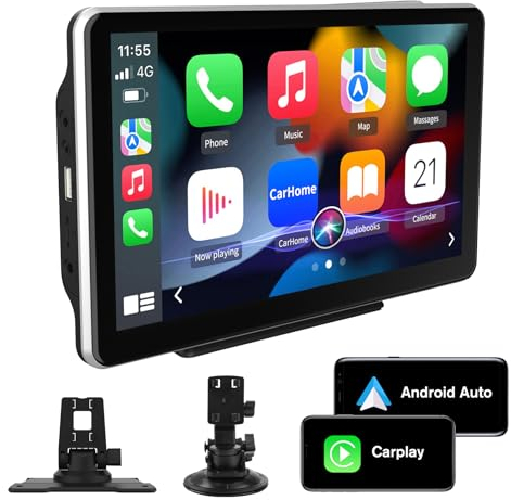 AWESAFE Carplay Android Auto Navigation 9 Zoll Touchscreen Digital Media Autoradio für Auto LKW PKW KFZ mit Bluetooth Mirrorlink