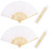 2 Stück Weiß Handfächer, Faltbare Papierfächer, Orientalischer Tuch Stoff Fan für Tanz, Party, Hochzeit, DIY Dekoration, Haus Dekorationen