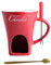 Fenteer Olla de cerámica para Fondue, Taza para derretir y Calentar, Taza para Fondue para Regalos de cumpleaños, Fiestas y cenas de, Rojo