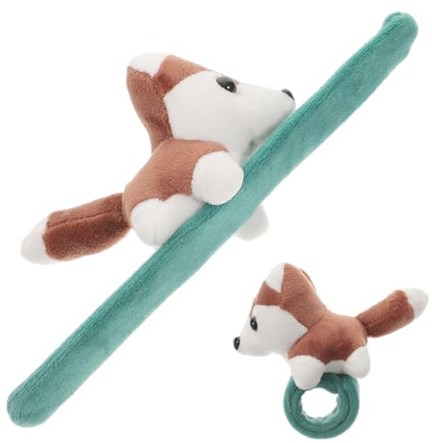 BESTonZON Bracelet À Claquer En Peluche Animaux - Marron - Jouet Décoratif Confortable Et Amusant Pour Enfants