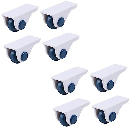 ULTECHNOVO 8pcs Blue Adhesive Sticky Pulleys Set, Multipurpose Household Storage Box Casters with Swivel Rollers for Organizing Containers and Furniture