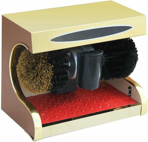 Electric Shoe Shine Polisher with Double Combination Brush, Commercial Shoe Polishing Machine, Shoe Cleaning Machine for Hotel Entrance Hall