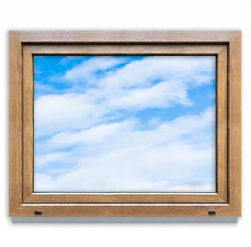 LORAC | Plastfönster gyllene ekvit 1 000 x 800 mm, 100 x 80 cm, PCV, DIN vänster, lutbar och justerbar, 2-vägs glasning, energisparande – fönster med CE-certifikat för källare och lägenhet
