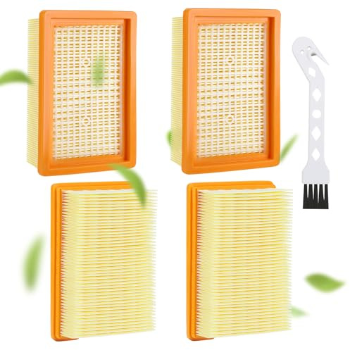 Zikenis 4 Pezzi Filtro di Ricambio per Aspirapolvere Kärcher,Filtro Ricambi per Aspiratore,Filtro a pieghe piatte,per Aspiratore Kärcher MV4 MV5 MV6 WD4 WD5 WD6