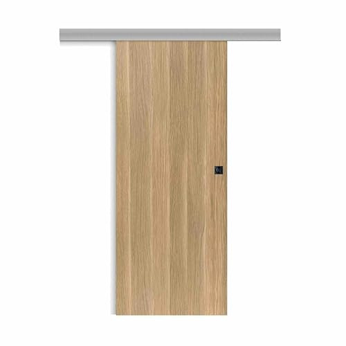 Porte coulissante applique Matild 63 cm avec crochet carré condamnation noir