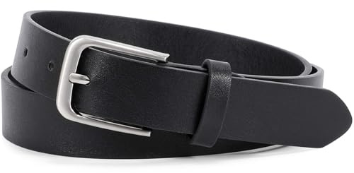 JASGOOD Ceinture Femme Classique Ceinture en Cuir Mode avec Boucle Réglable pour Jeans Pantalons