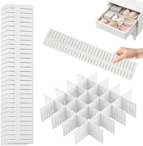 12 separatore di cassetti regolabile organizzatore cassetto cucina bagno ufficio deposito trucco biancheria intima fai da te griglia separazione plastica estensibile compatibile con la maggior parte