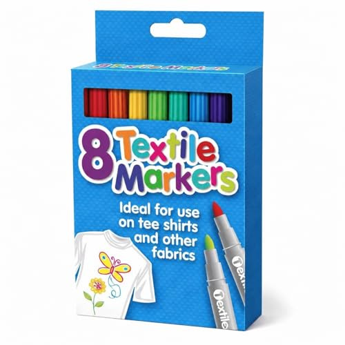 ASENTIALS 8 Pack - Textile Fabric Markers Pens for T-Shirts and Other Fabrics Arts and Crafts for Kids & Adults