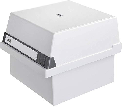 Han 965-11 - Cajón para tarjetas (capacidad para 800 tarjetas, tamaño A5 horizontal, 235 x 190 x 250 mm), color gris
