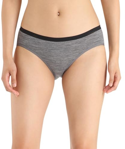 Icebreaker Merino Wool Underwear, Women's Brief, Siren Hipkini Panties, Knickers, Ladies Briefs - Gritstone Heather, XS