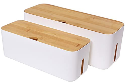 Changsuo Boîte de gestion des câbles, petite boîte de rangement de câbles pour rallonge, bande d'alimentation, protection contre les surtensions, gestion des fils, correcteur, organiseur, bureau