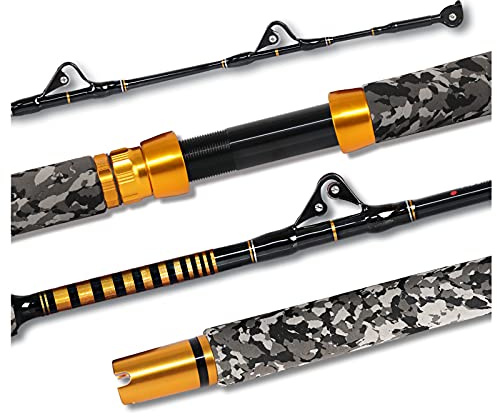 Fiblink 1-Piece Saltwater Offshore Trolling Rod 6-Feet Big Game Rod Conventional Boat Fishing Pole (80-120 lbs)