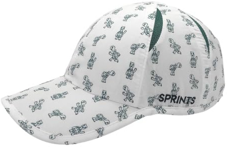 Sprints Race Day Performance Running Cap | The Lightweight, Quick Dry, Sport Hat, One Size, Unisex (Turtles) White