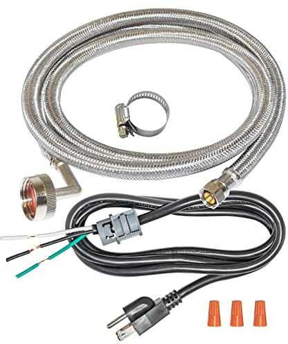 EASTMAN 8-ft 3/8-in Compression Inlet x 3/4-in Hose Thread Outlet Braided Stainless Steel Dishwasher Connector