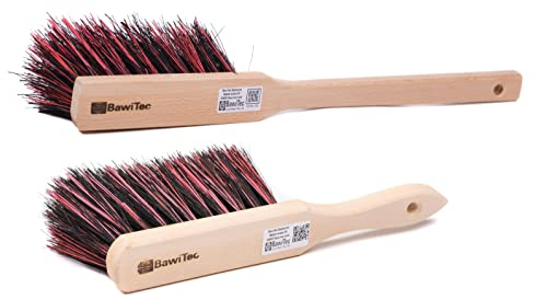 BawiTec Profi Handfeger Set 2er-Set Arenga-Elaston-Borsten-Mix 28cm + 43cm Langstiel Handbesen 2 Stück Arenga Kunststoff Borsten für Handwerk,Haus,Hof,Garten,Gewerbe und Industrie,Arengahandfeger