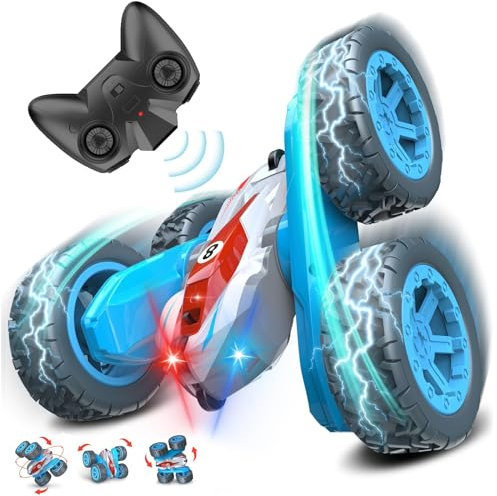 Gralal 360° Flips Remote Control Cars with LED Headlights, 4WD RC Car Toys for 3-8 Year Old Boys Gifts Birthday Presents, Toys Gifts for Boys Girls Age 3 4 5 6 +