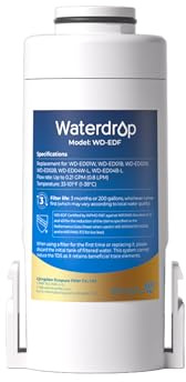 Waterdrop WD-EDF Replacement Filters for Waterdrop Electric Pitcher Filtration System, Last Up to 3 Months or 200 Gallons (Pack of 1)