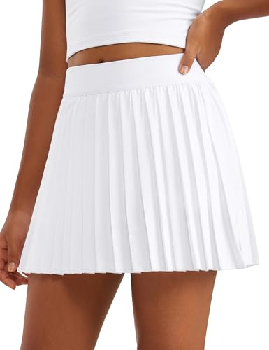 CRZ YOGA Filles Plissée Jupe de Athlétique Blanc XS