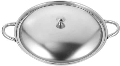 PRETYZOOM Stainless Steel Wok with Lid Nonstick Everyday Pan with Dual Handle Stir Fry Chefs Multipurpose Stewpot Skillet 10 Inches