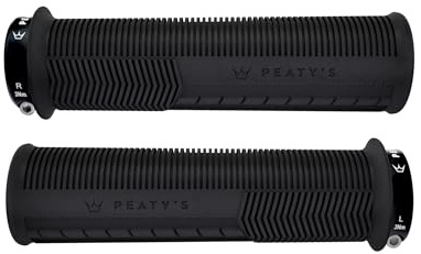 Peaty's Monarch Grips - Mushroom Texture Bike Grips, Ergonomic Handlebar Grip for Trail Comfort, Supportive Thumb Pad & Finger Bars, Durable BMX, Ebike & Mountain Bike Grip - Thick 32-34mm, Black