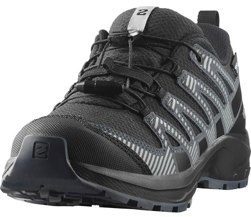 Salomon Junior XA PRO V8, Wasserdicht für Kinder, Schwarz/Dunkelgrau/Q, Vielseitige Wanderschuhe für Komfort, Ideal für Wanderungen und Trailrunning bei Outdoor-Abenteuern. 37