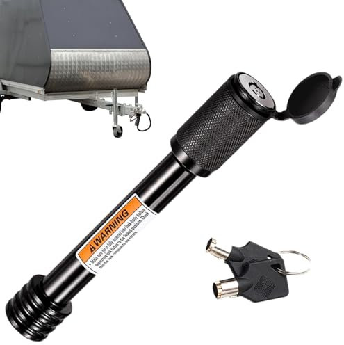 Lucchetto a perno per rimorchio – Lucchetto a gancio di traino, in metallo, con testa girevole, serratura a perno impermeabile con due chiavi, ricevitore a gancio per il rimorchio