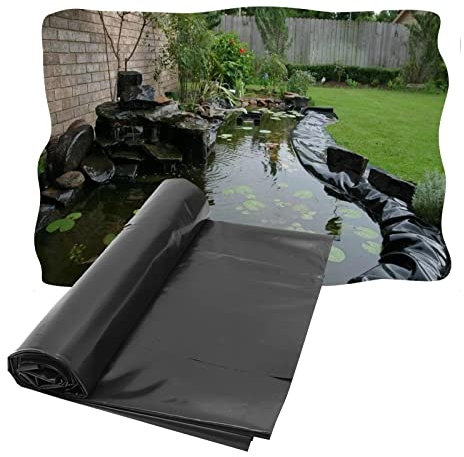 Fodera per laghetto, in EPDM, rinforzata, impermeabile, per giardino, copertura per laghetto da giardino, telo protettivo per laghetto per pesci, spessore 0,35 mm (nero, 2 x 4 m)