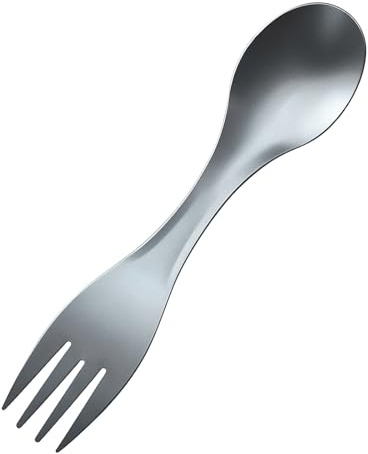 Goffel/Spork 2 en 1 en Titane - Cuillère-Fourchette Ultralégère pour Randonnée, Camping & Pique-nique | Ustensile de Voyage en Titane