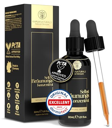 Tanning Drops • Gocce autoabbronzanti viso • 30ml sistema TAN&CARE per un colorito uniforme e naturale • gocce miscelabili • con la tua crema • pH calibrato • booster peptidico • Prodotto in Germania
