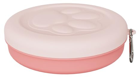 Qusinfc Cuencos de viaje para perros de tamaño pequeño, cuenco portátil de comida para perros, taza de agua, cuenco para gatos, plato con tapa para camping, estacionamiento, cuencos para perros con