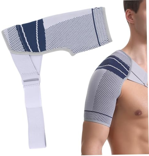 Hombro para hombres y mujeres, manga de compresión de hombro ajustable y transpirable para aliviar el dolor del manguito rotador desgarrado, prevención de dislocaciones de tensión, soporte L/XL