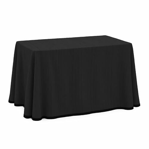 ECOMMERC3 | Enaguas Mesa Camilla para Mesa Rectangular 70 x 120 cm y 75 de Altura | Ropa Mesa Camilla de Calidad y caída Mantel Camilla Javea Negro | Falda Mesa Camilla Fabricada en España