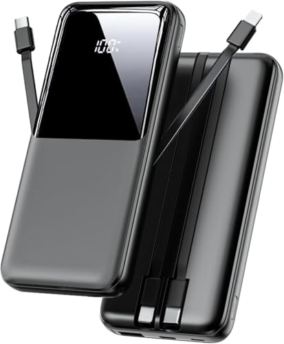 Power Bank Fast Charging, 26800mAh Portable Charger with Built-in Cables
