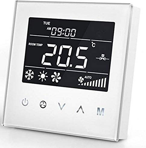 MCO Home Smart Fan Coil Thermostat fur 2 Leitungsrohre, 230 V, weiß, MH8-FC