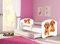 CLAMARO 'Fantasia Weiß' 180 x 80 Kinderbett Set inkl. Matratze, Lattenrost und mit Bettkasten Schublade, mit verstellbarem Rausfallschutz und Kantenschutzleisten, Design: 39 Welpen Zwillinge