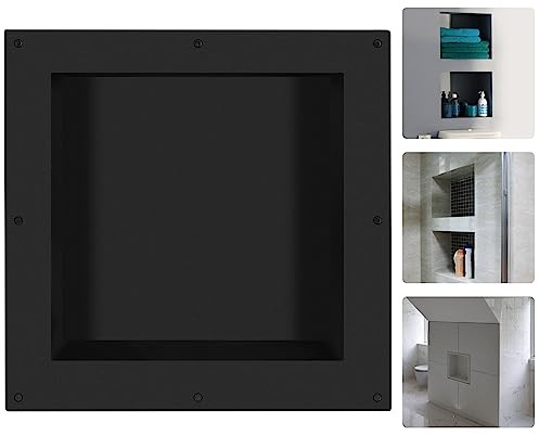 Suteck 16 x 16 Shower Niche Ready for Tile,Single Shelf Square Niches, Niche for Showers Bathroom Storage, Recessed Wall Box