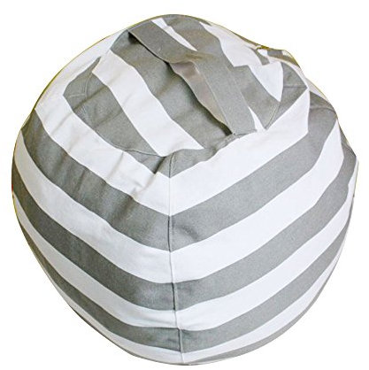 PetHot Extra Large Stuffed Animal Toy Storage Bean Bag Organizer Kids Soft Seat Cover Gray