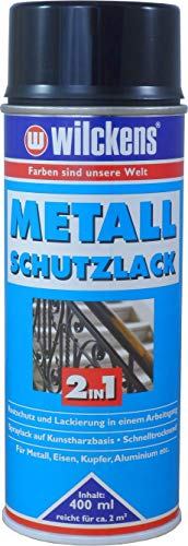 Wilckens Metall-Schutzlack 2in1 Schwarz 400 ml Schutzspray Korrosionsschutz Spray Lackspray Sprühlack