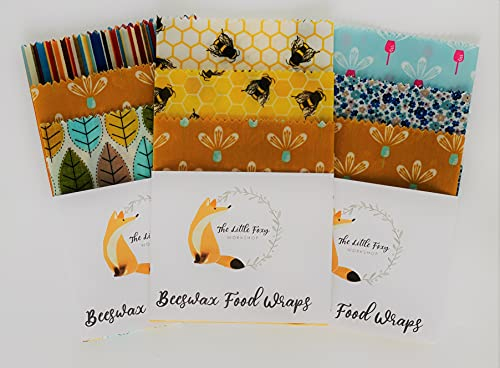 Beeswax Food Wraps- X Large Set of 5 sheets 3x Large,1 Medium,1 Small