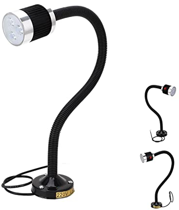 Magnetisk LED-arbetslampa med Flexibel Svanhals och Magnetisk Bas Industriell LED CNC-svarv Arbetslampa AC220V(5W)