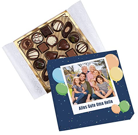 Herz & Heim® Geburtstagspralinen mit eigenem Foto und Wunschtext