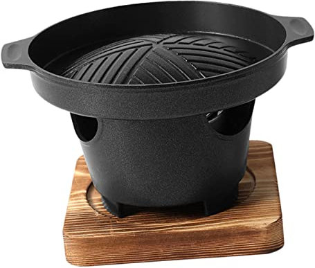 Yardwe Horno De Asar Pequeño Para Barbacoa Interior, Carbón y Aluminio, Mini Bandeja y Soporte Triangular, Portátil Para Uso Doméstico y Cenas Familiares