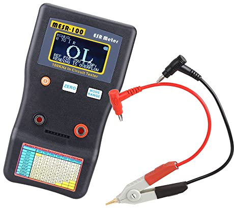 MESR-100 ESR Capacitor Tester Ohm Meter Weytoll Professional Measuring Internal Resistance of Capacitor Capacitance Circuit Tester Capacitor Meter with SMD Test Clip