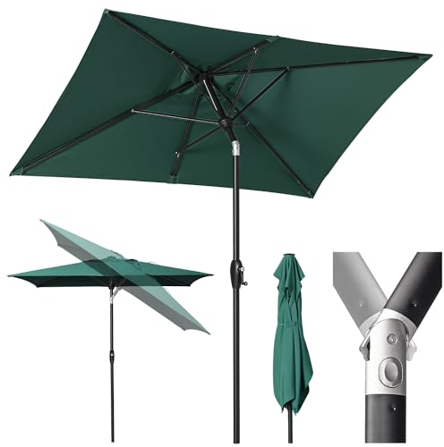 Sekey Parasol Aluminium Rectangulaire 210x140 cm pour Balcon, Jardin & Terrasse - Protection UV 50+ e, Ventilation et Matériau Recyclé (Certifié GRS)