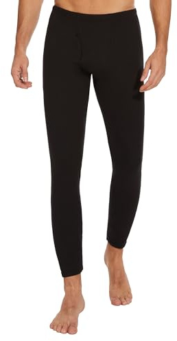 HIPOWER Men's Thermal Underwear Long Johns Bottoms Fleece Lined Pants Black