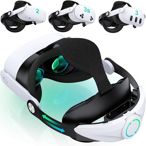 Headstrap Compatible with Quest 3/3S/Quest 2, No Pressure on the Face, Comfortable VR Elite Band for Meta Quest 3/2 Accessories, 360° Adjustable Strap Replacement, Improved Support and Comfort